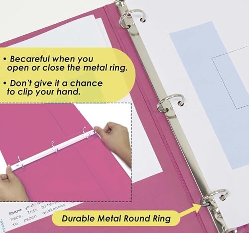 24 Pack, 1.5" Fuchsia 3-Ring View Binder w/ 2-Pockets