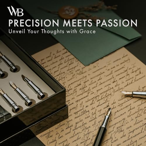 Wordsworth & Black Luxury Calligraphy Pen Set for Writing, 6 Nibs, Red