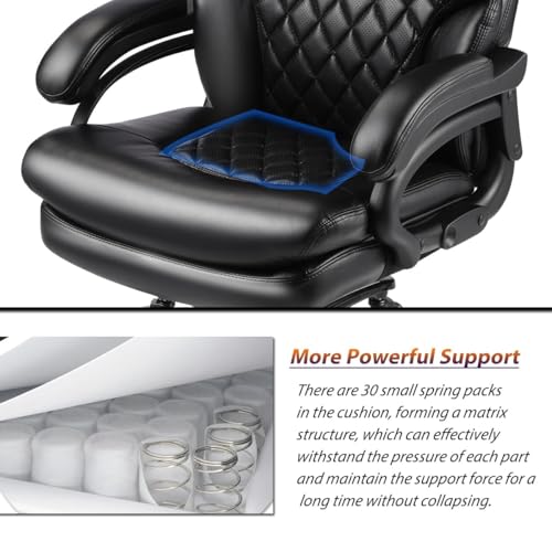 Qusaphy 800lbs Big and Tall Office Chair for Heavy People Executive Office Chair 360 Swivel Computer Desk Chair with Heavy Duty Casters Large Size Home Office Chairs
