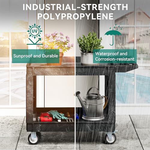 YITAHOME Utility Cart on Wheels 45 x 25 Inch w/Swivel Wheels(2 Brake)