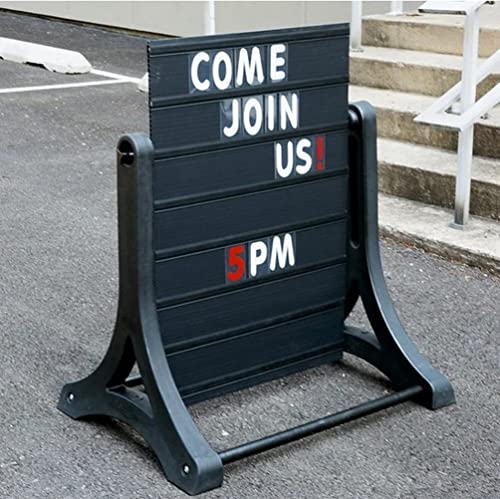 Aarco The Rocker Frameless Double Sided Sidewalk Sign with Changeable Black Letterboard - 36"H x 24"W