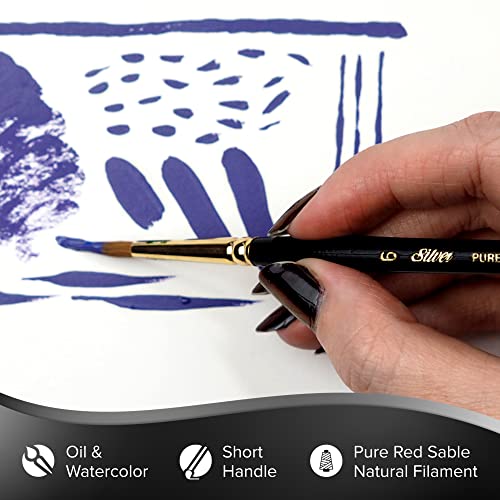Silver Brush Limited Renaissance Round Watercolor and Oil Brush, Size 8