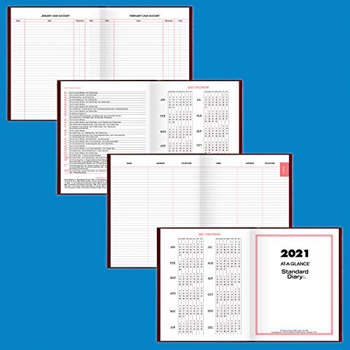 AT-A-GLANCE Standard Diary, Recycled Daily Diary, Red, 2012 (SD374-13)