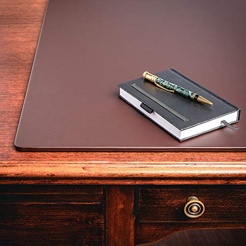 Dacasso Classic Leatherette Mat Desk pad, 24 x 19, Chocolate Brown (P3427)