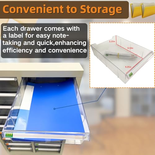 Yokoma File Cabinet 18 Medium Transparent Drawers Vertical Home Office Storage Paper Organizer Document Cabinet
