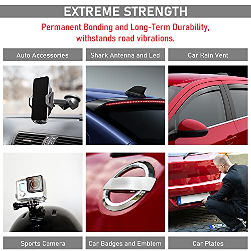 CANOPUS Double Sided Tape, 5952 Heavy Duty Mounting Tape, Strong Bond & Weatherproof Seal Strip for Automotive Mounting, Picture and Photo Frame, Poster, Craft, 1 in x 108 ft, Black, Made in USA