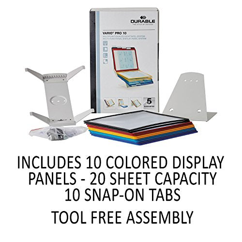 Durable Vario Desktop Reference System, 10 Panels, Assorted Colors