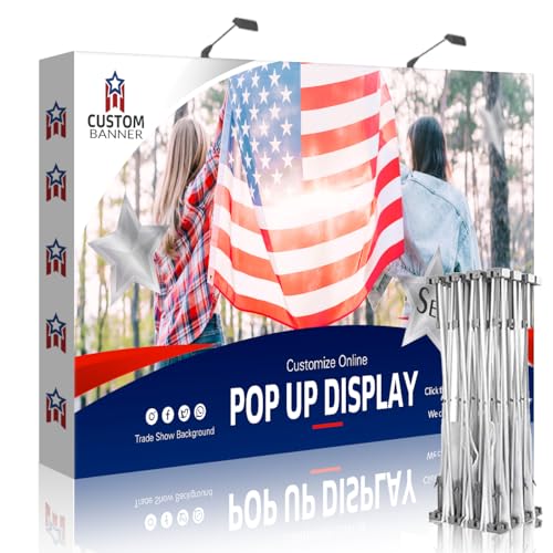 NEWSANDOR Fabric Pop Up Display Stand Custom Trade Show Backdrop