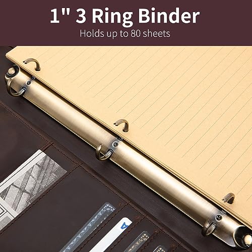 Geslun Leather 3 Ring Portfolio for 8.5 x 14" Pad and 15" Laptop