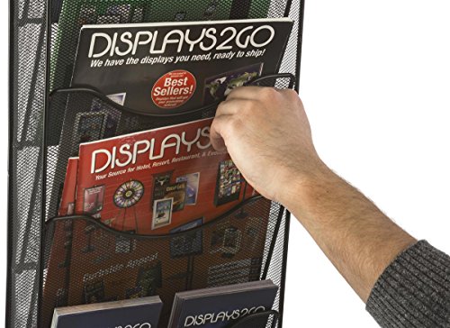 Displays2go Wall Mount Literature Rack, File Folder Organizer