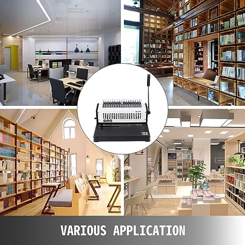 A4 Manual Coil Binding Machine Metal Paper Binder 21/34 Holes 120/400 Sheets for Binding and Punching Books Documents Durability, Efficience(34 Holes 120 Sheets)