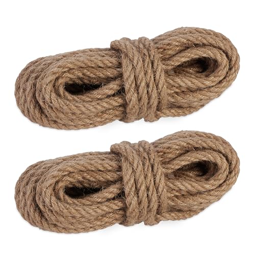 Relaxdays 2 x Jute Twine Boots (each 10 m), DIY, Packaging, Garden, Nature