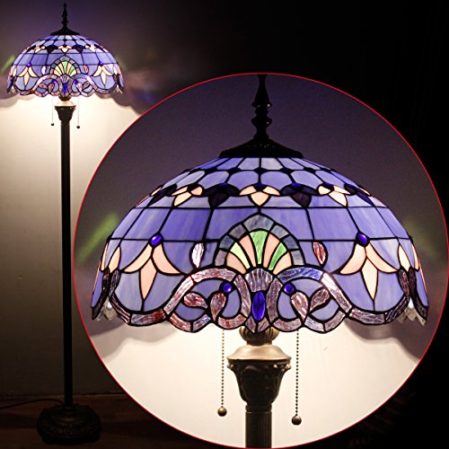 WERFACTORY Tiffany Floor Lamp 64 Inch Stained Glass Standing Reading Light