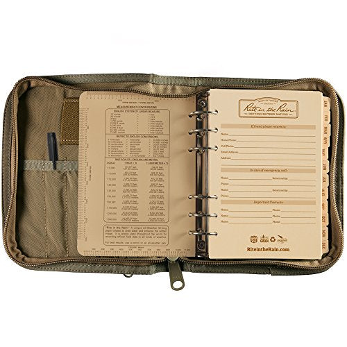 Rite In The Rain Weatherproof Complete Field Planner Kit, 4.625" x 7 " Tan Sheets, MultiCam Cover (No. 9255M)