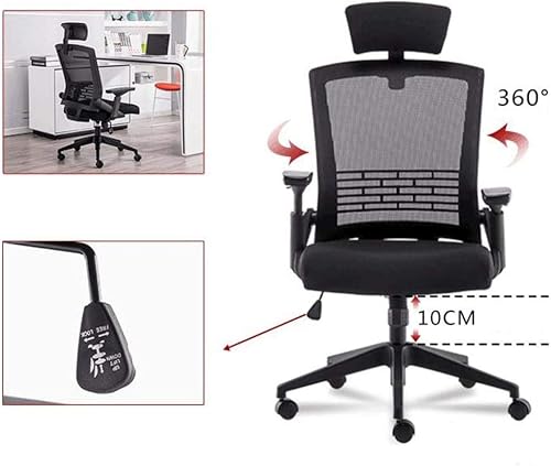 Leisure Chairs Office Chair High Back Swivel Mesh Chair Desk Chair Tilt Function Adjustable Armrest Headrest Seat Height 40 50cm Durable Strong