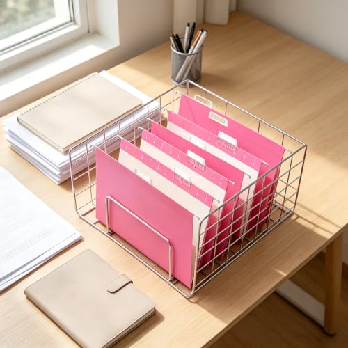 50 Pack Hanging File Folders, Letter Size File Folder Pink