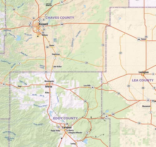 New Mexico Laminated Wall Map (40” wide by 48” high)