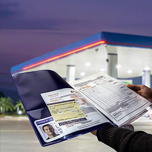 StoreSMART - 9 1/4" x 11 3/4" Multi-Pocket Folder for Commerical Truck Drivers - Metallic Blue - Two-Page - 10 Pack - ZR8004-TRUCK-MB-10