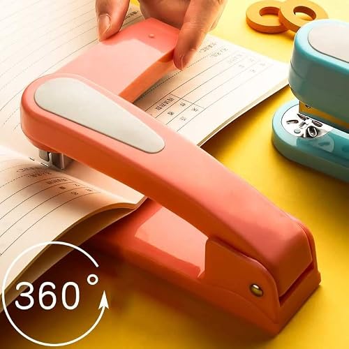 OEKFVCHVZ 360 Rotation Heavy Duty Stapler Use 24/6 Staples Effortless Long School Paper Office Bookbinding Supplies
