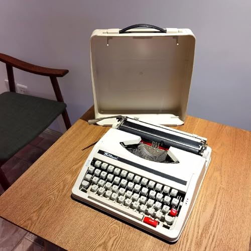 Tiuheyo Vintage Manual Typewriter, Classic Portable Antique Typewriter with Carrying Case, 30x30 cm, for Home and Office Decor