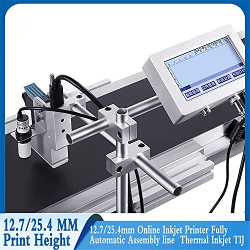 GGAHDSRH Inkjet Printer, 12.7/25.4mm Commercial Portable Small Printer Inkjet Coder, Automatic Coding Machine Online Assembly Line Production Date Batch Number Printer Barcode,25.4MM
