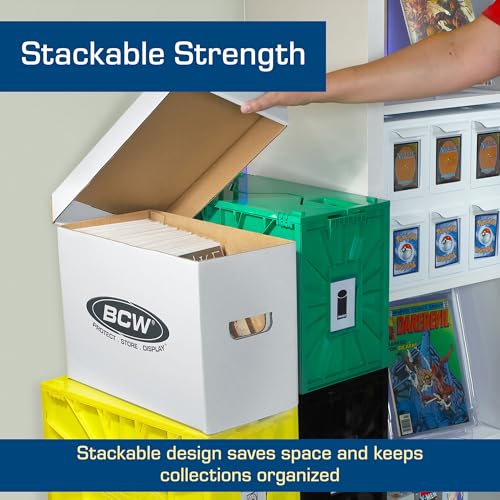 BCW Short Comic Storage Box - 20 Pack | Holds 150-175 Current/Silver Age Comics | Stackable, Durable 200 lb. Strength