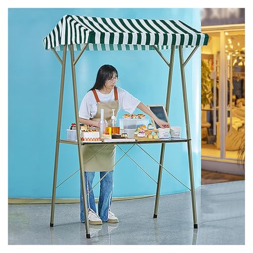 SRNSAEB Portable Mobile Food Cart Catering Trailer Kiosk Stand, Foldable Farmers Market Stall for Festivals & Beachess & Party, Concession Street Carts/Booth Display Stands(130cm (51 1/5"))