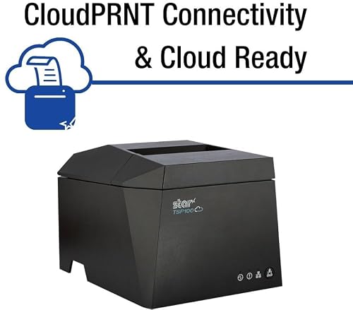Star Micronics TSP143IVUE USB/Ethernet (LAN) Thermal Receipt Printer with Android Open Accessory (AOA), CloudPRNT, Cutter, and Internal Power Supply - White