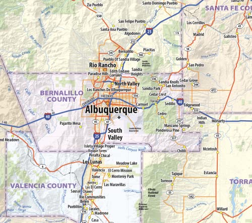 New Mexico Laminated Wall Map (40” wide by 48” high)
