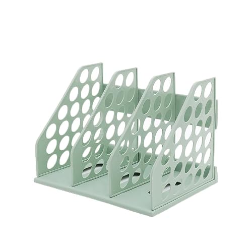 cfycfy987 file organizer Office Data Storage Rack Home Book Magazine Hollow Shelf File Desk(Green)