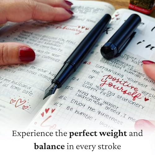 Luxury Fountain Pen Set for Writing, Refillable Ink Converter, Gift Box