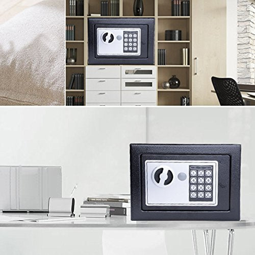 Electronic Safe 6.65 L - Security Safe with Digital Code 3-8 Digits Furniture Safe Wall Mounting for Valuables Home Office Hotel