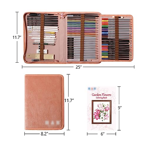 ZYQHMY 77 Pieces Colour Pencil Sketch Drawing Set Complete Set of Oil-Based Water-Soluble Metal Pencils Art Supplies