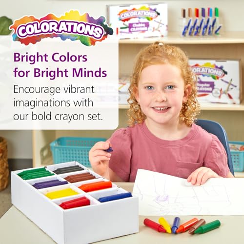 Colorations Chubby Crayons for Kids, 200 Count, 8 Colors