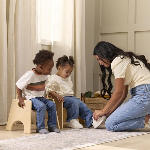 Back2School Express Toddler Chairs, 8in Seat Height, 2-Pack, Natural