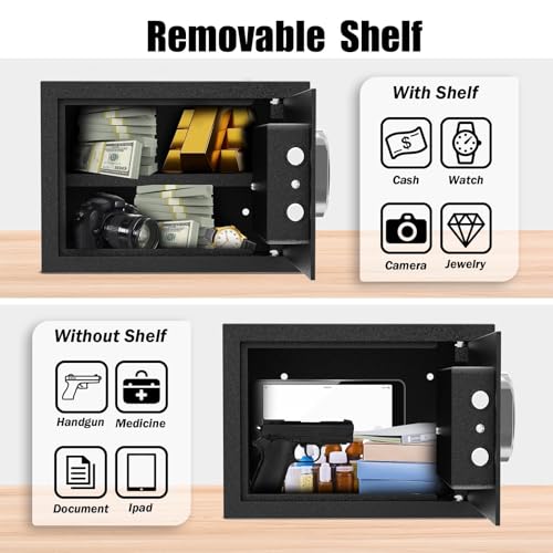 [ 1.2 Cu.ft. ]PATRON Fireproof Safe for Home,Digital Security Home Cabinet Safes for Money Cash Documents,Safe Box with Electronic Keypad,Removable Shelf for Office Business 1.2 Cu.ft.