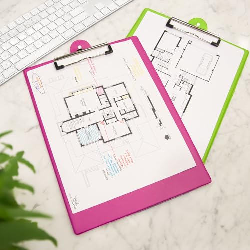 BAZIC Clipboard PVC Standard Clipboards w/Low Profile Clip, Fits A4 Letter Size, Assorted Bright Color, 1 Unit, Random Color