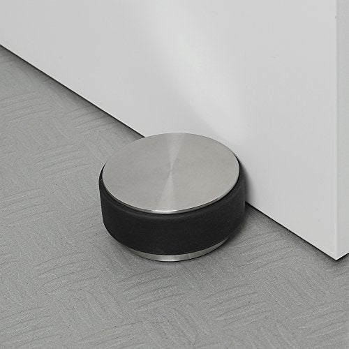 blomus Door Stop 2 kg Stainless Steel 9 x 7 cm with Rubber Ring (Anthracite)