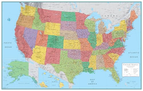 RMC Classic United States USA and World Wall Map Set (Signature Edition)