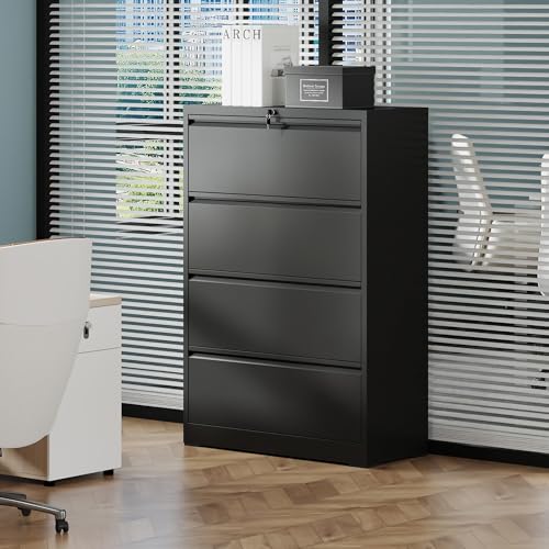 Dancongtea 4-Drawer 35.4" Wide Metal Locking File Cabinet