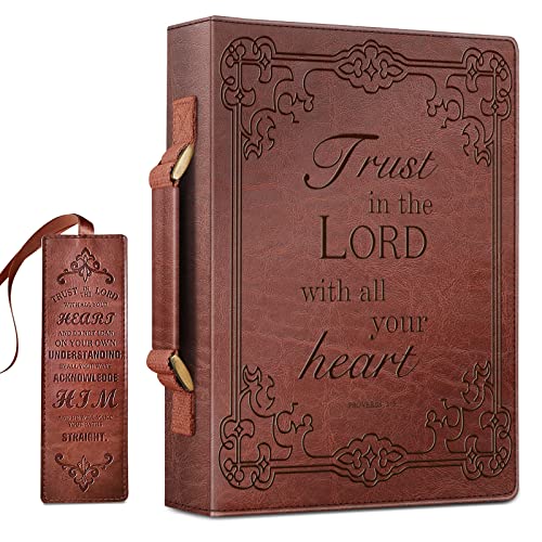 FINPAC Large Classic Bible Cover Vegan Leather Carrying Book Case