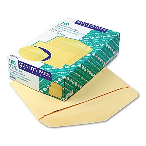 Quality Park 54416 - Open Side Booklet Envelope, Traditional, 15 x 10, Cameo Buff, 100/Box-QUA54416 by Quality Park