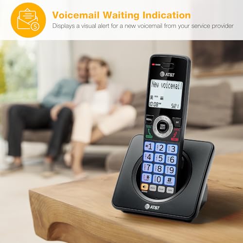 AT&T 4-Handsets Landline Home Phone with Call Blocker, Caller ID/Call Waiting, Full-Duplex Handset Speakerphone, Backlit Keypad & Display, Rechargeable Battery, ECO Mode, DECT 6.0: GL2101-41