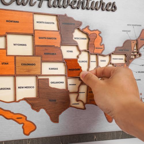 Wooden USA Travel Map Puzzle, USA Travel Map Tracker