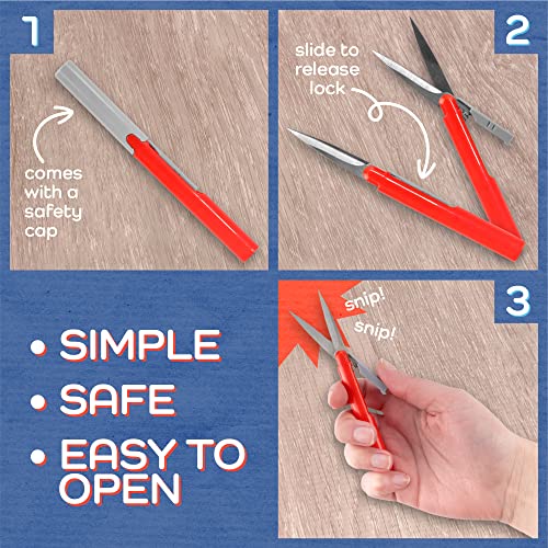 JubileeYarn TSA Compliant Pen-Style Portable Travel Scissors Bulk Pack - Red - 30 Scissors