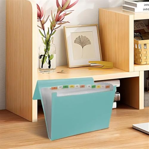 Filing Folder Important Document Folder Accordion File Organizer Expanding Letter Size Paper Office Supplies(Green)