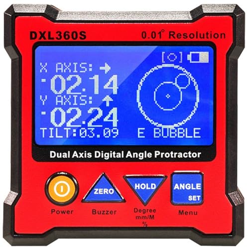 Xgsbvgdhw Dual Digital Angle Protractor Rechargeable Li-ion Battery