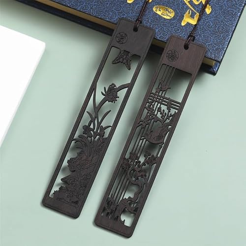 Carved Out Classical Chinese Wooden Literary Bookmark