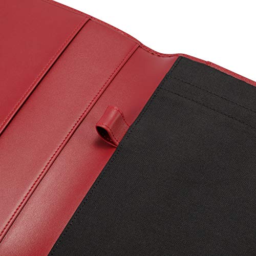 HISCOW Slim Leather Junior Padfolio, 5x8 Notepad Cover, Bordeaux