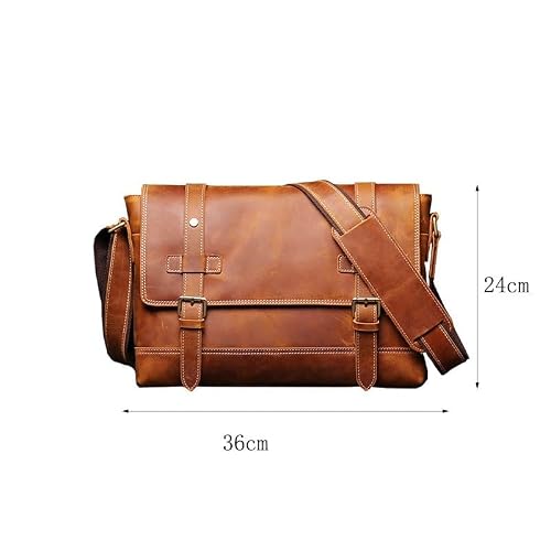NSUQOA JSEIAJB Men's Bag Crazy Horse Leather Crossbody Shoulder Messenger